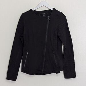 Athleta Jacket Medium Black Moto Zip Pockets
